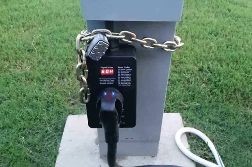 how to keep rv surge protector from getting stolen