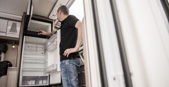 How to keep rv refrigerator door closed while traveling